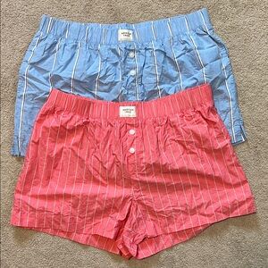 American Eagle AE Lounge boxer sleep shorts size large 100% cotton, 2 pack